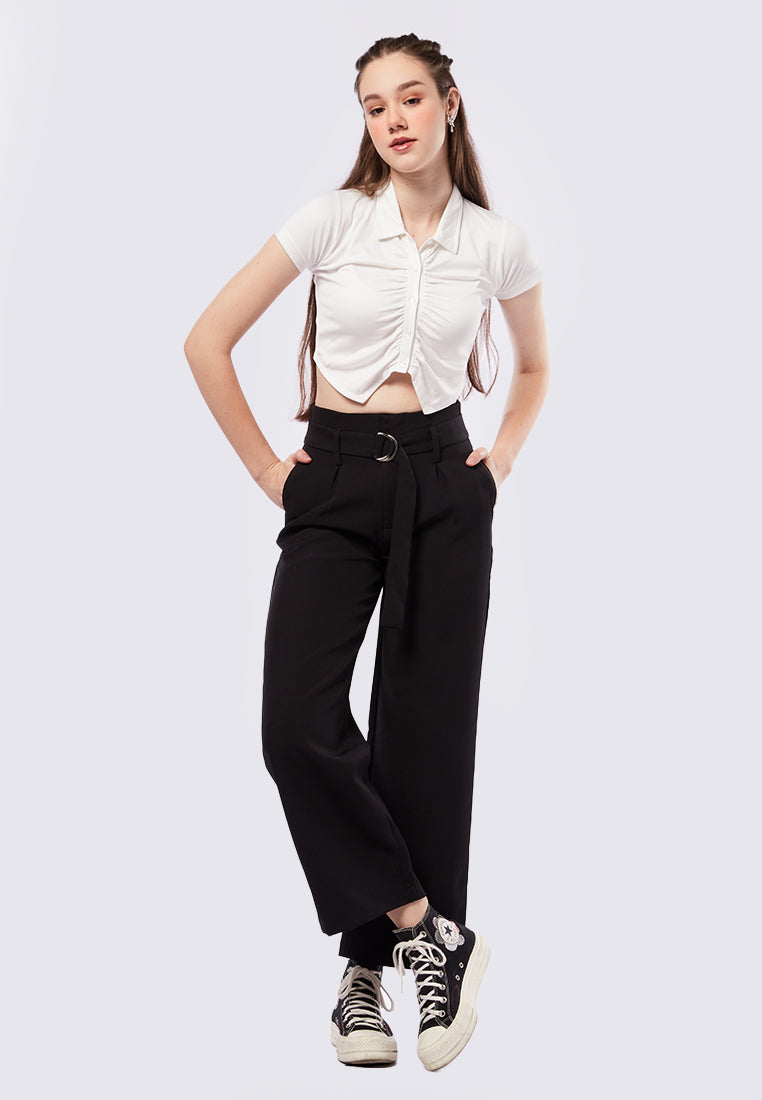 Irregular Hem Short Sleeve Crop Top