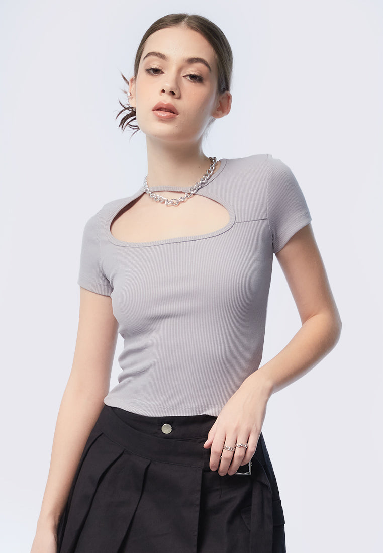 Short Sleeve Cut Out Top