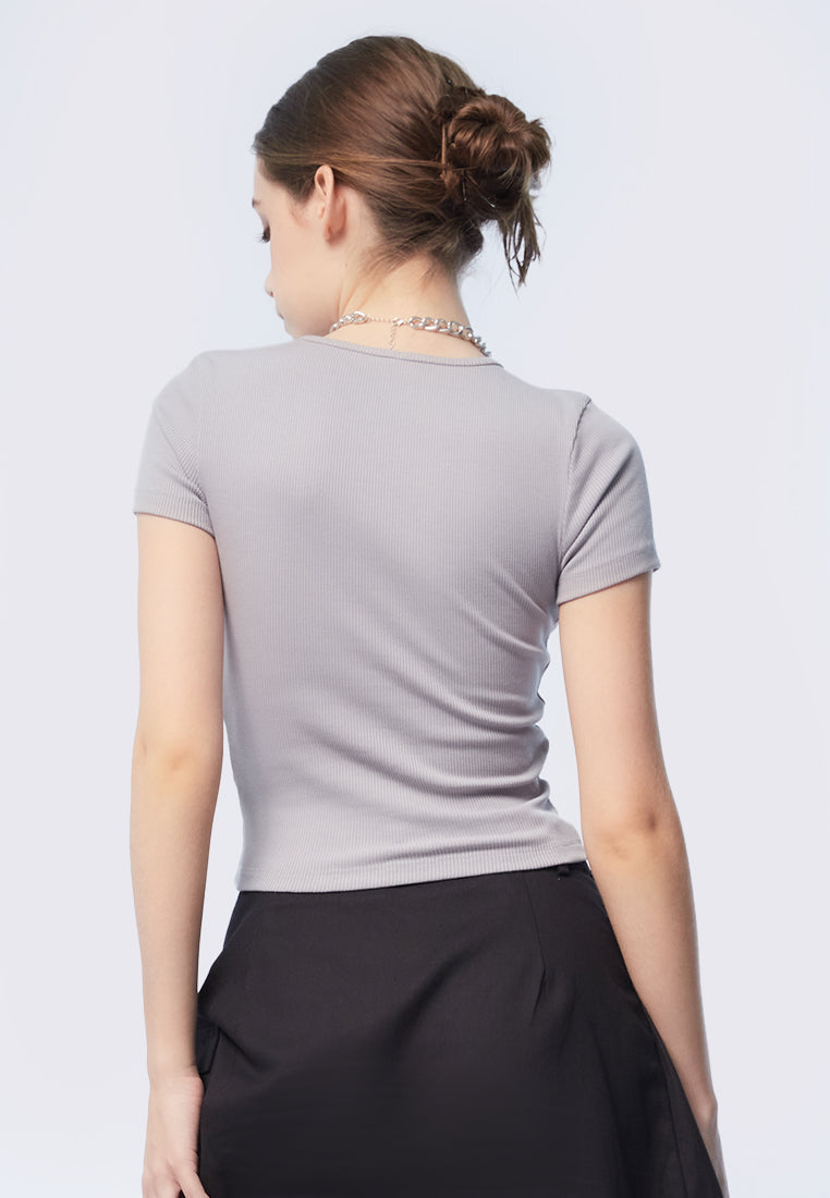Short Sleeve Cut Out Top