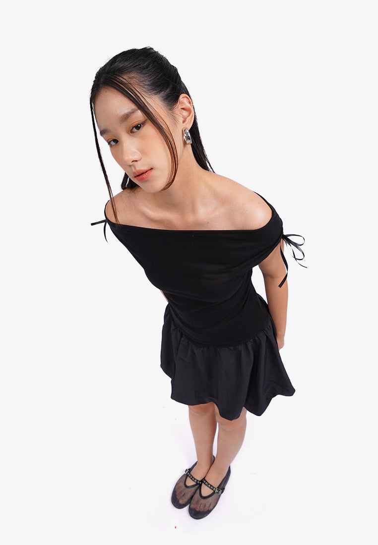 Off Shoulder Ribbon Top