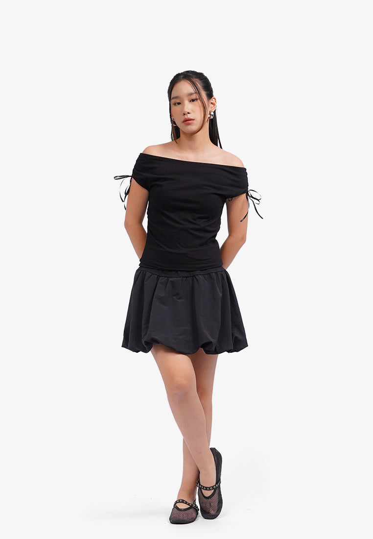Off Shoulder Ribbon Top