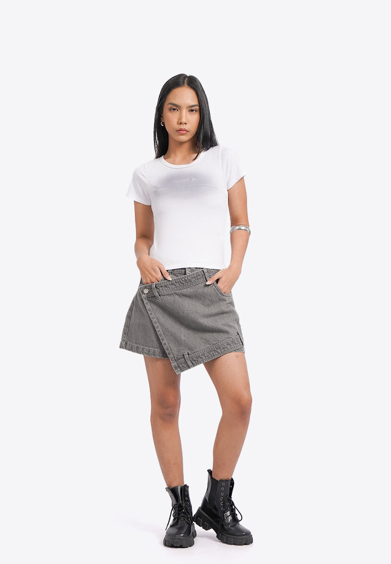 Embroidered Washed Details T-Shirt