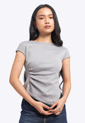Short Sleeve Draped Knit Top