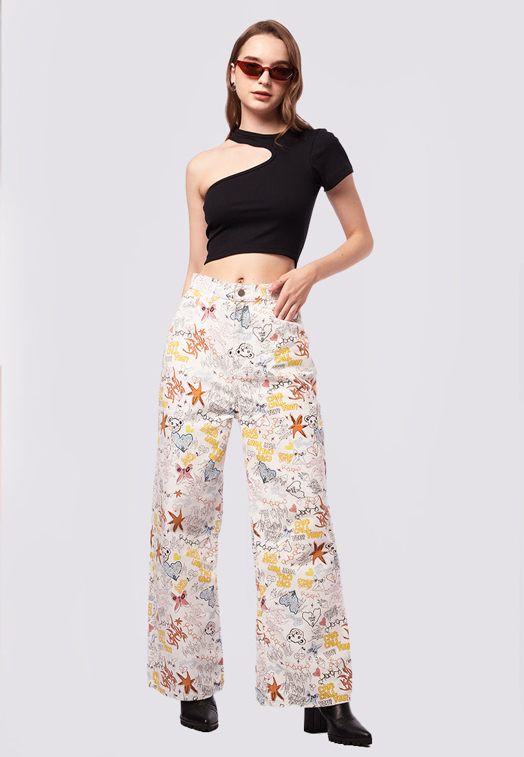 Cut Out Round Neck Crop Top