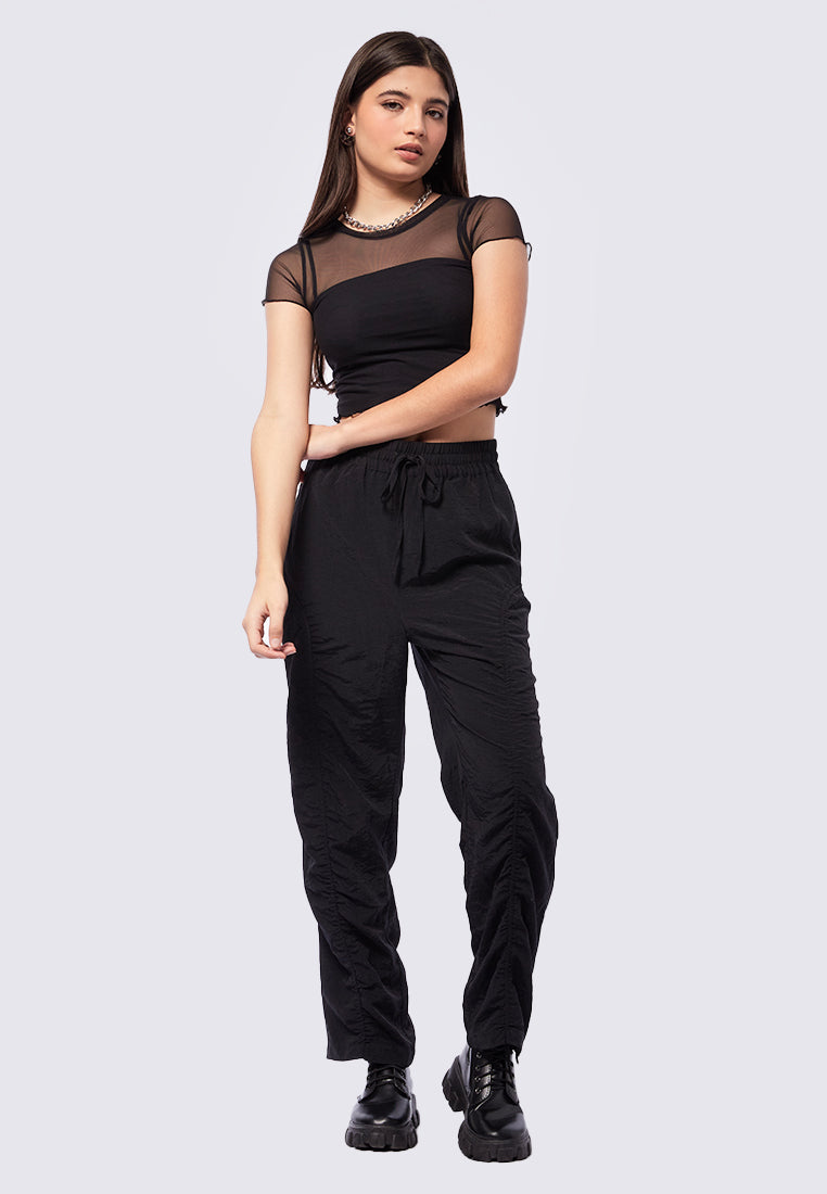 Short Sleeve Mesh Crop Top