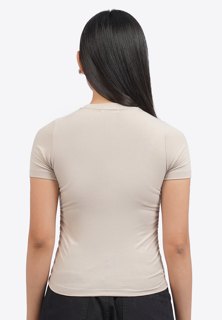 Short Sleeve Corset Details Top