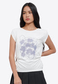 Side Drawstring Cap Sleeve Top