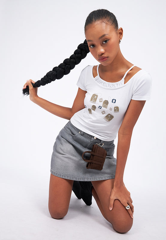 Shirred Inner Printed Top