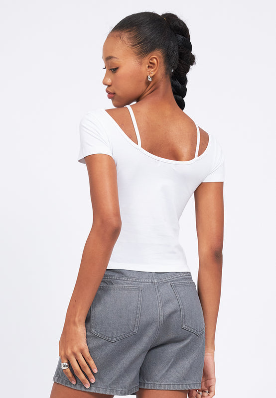 Shirred Inner Printed Top