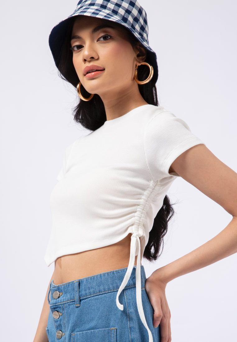 Asymmetric Ruched T-shirt