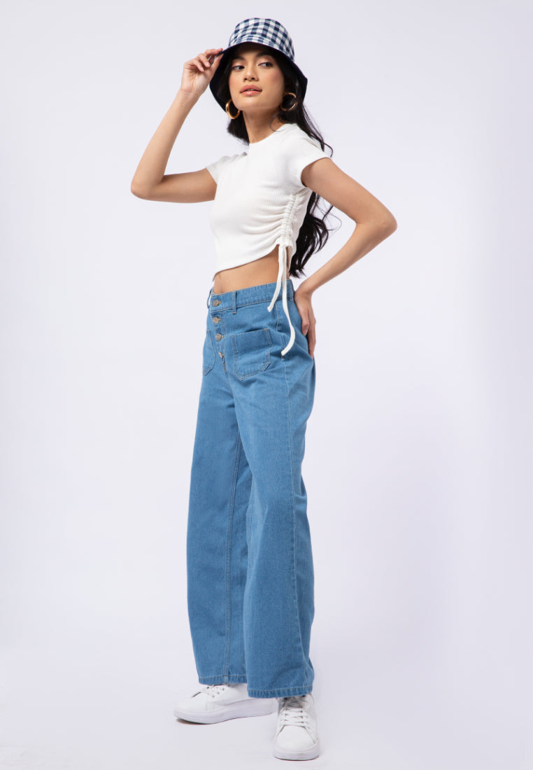 Asymmetric Ruched T-shirt