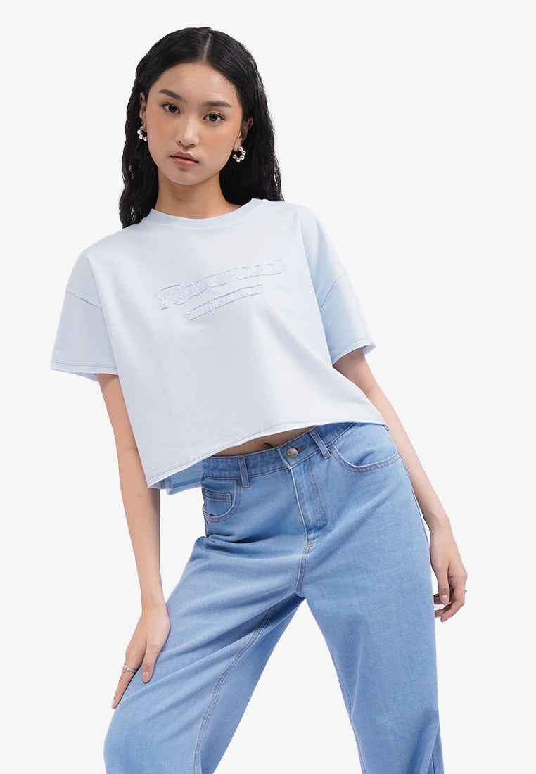 Unfinished Detail T-Shirt L.Blue