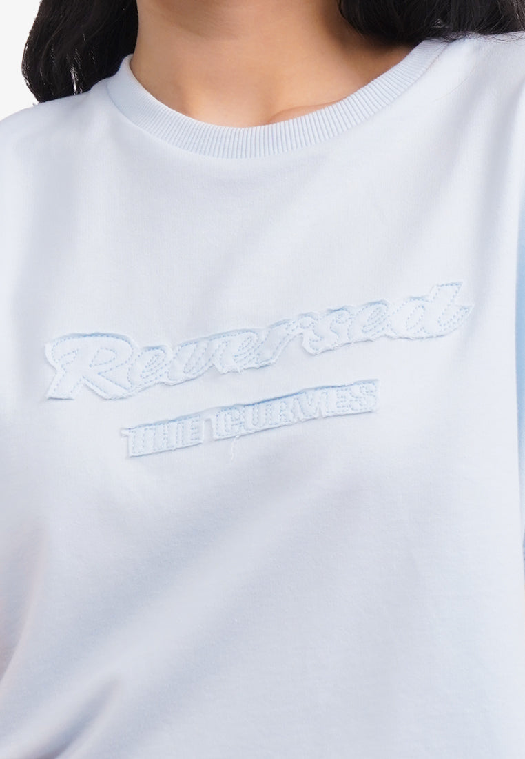 Unfinished Detail T-Shirt L.Blue