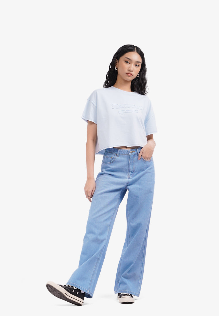 Unfinished Detail T-Shirt L.Blue