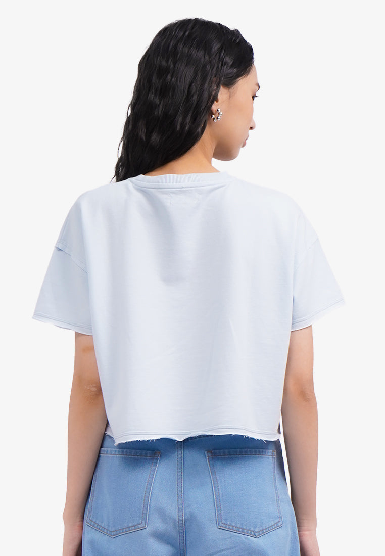 Unfinished Detail T-Shirt L.Blue