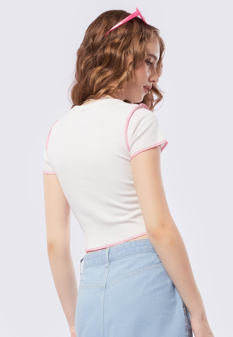 Cut Out Printed T-Shirt