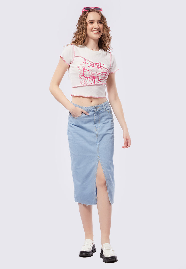 Cut Out Printed T-Shirt