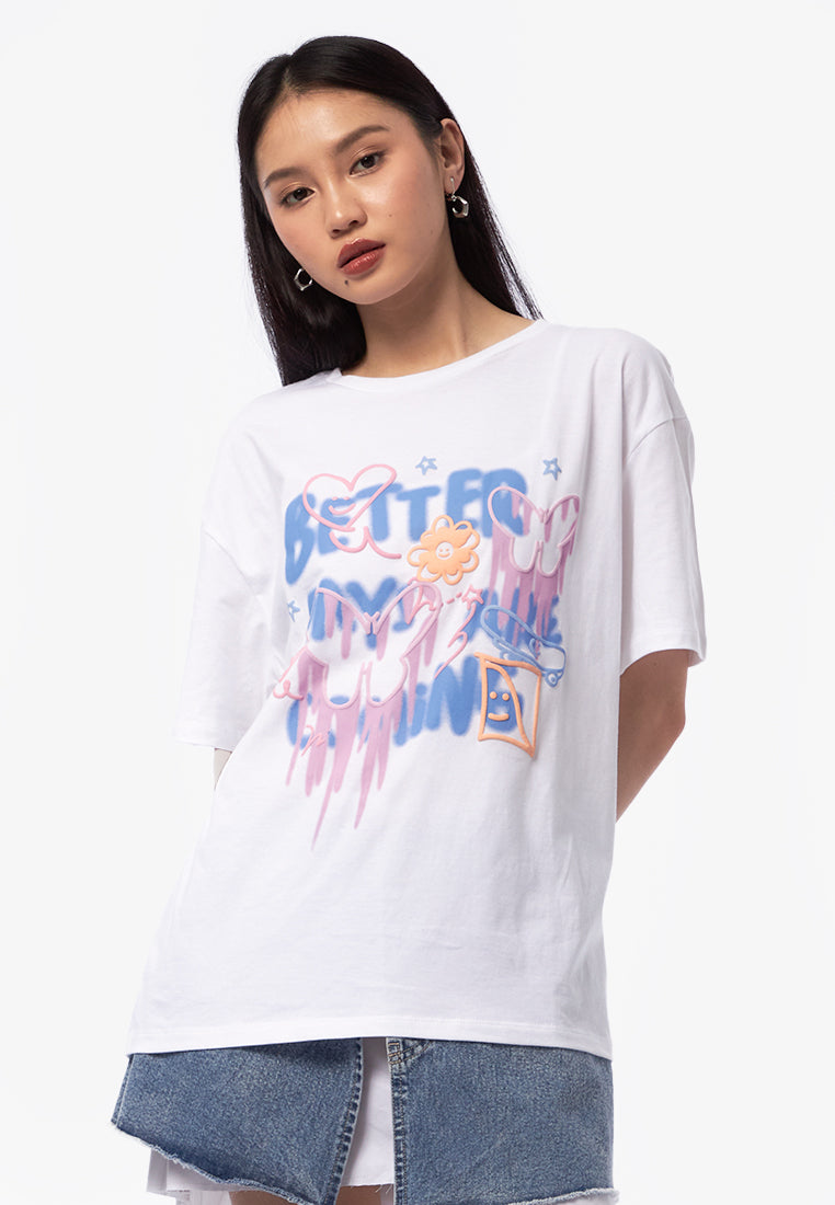 Oversized Graphic T-Shirt Off White