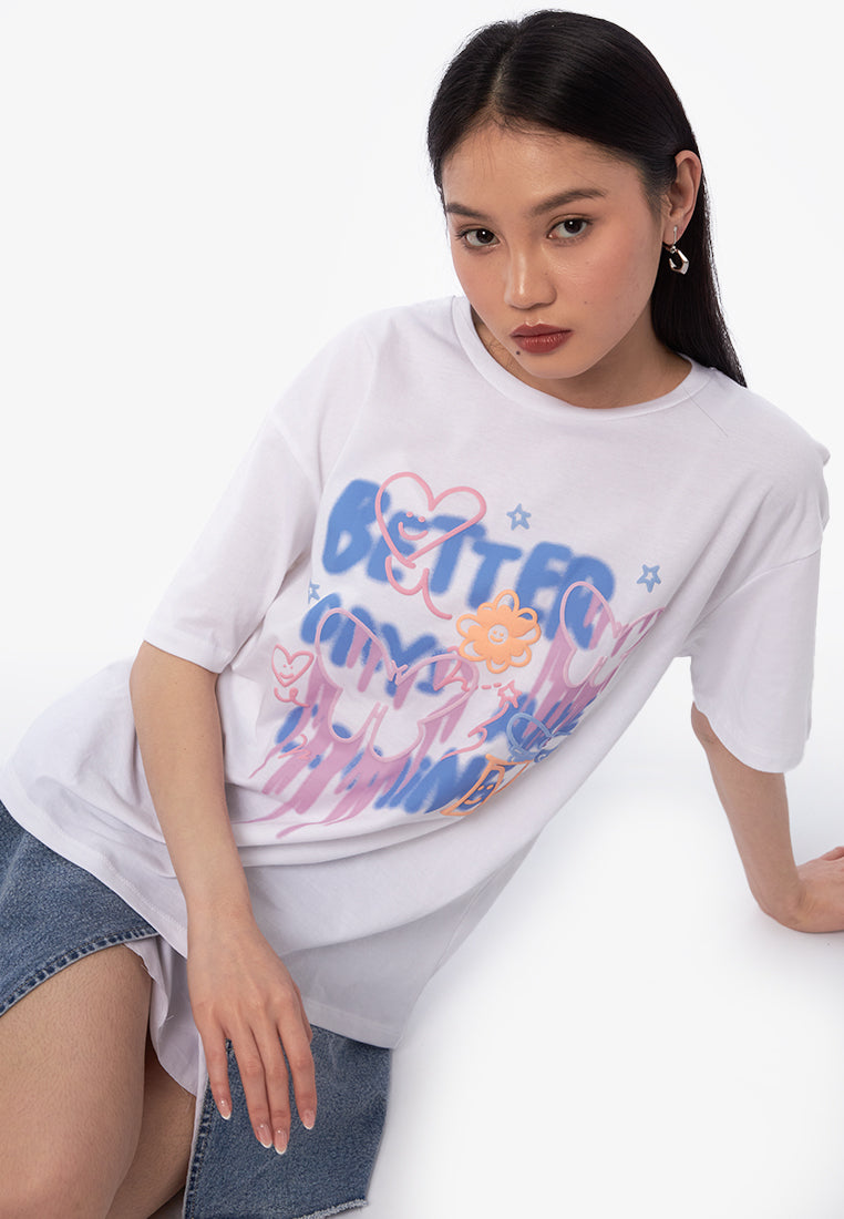 Oversized Graphic T-Shirt Off White