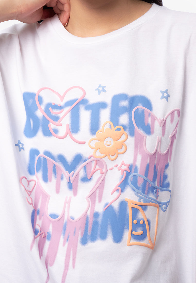 Oversized Graphic T-Shirt Off White