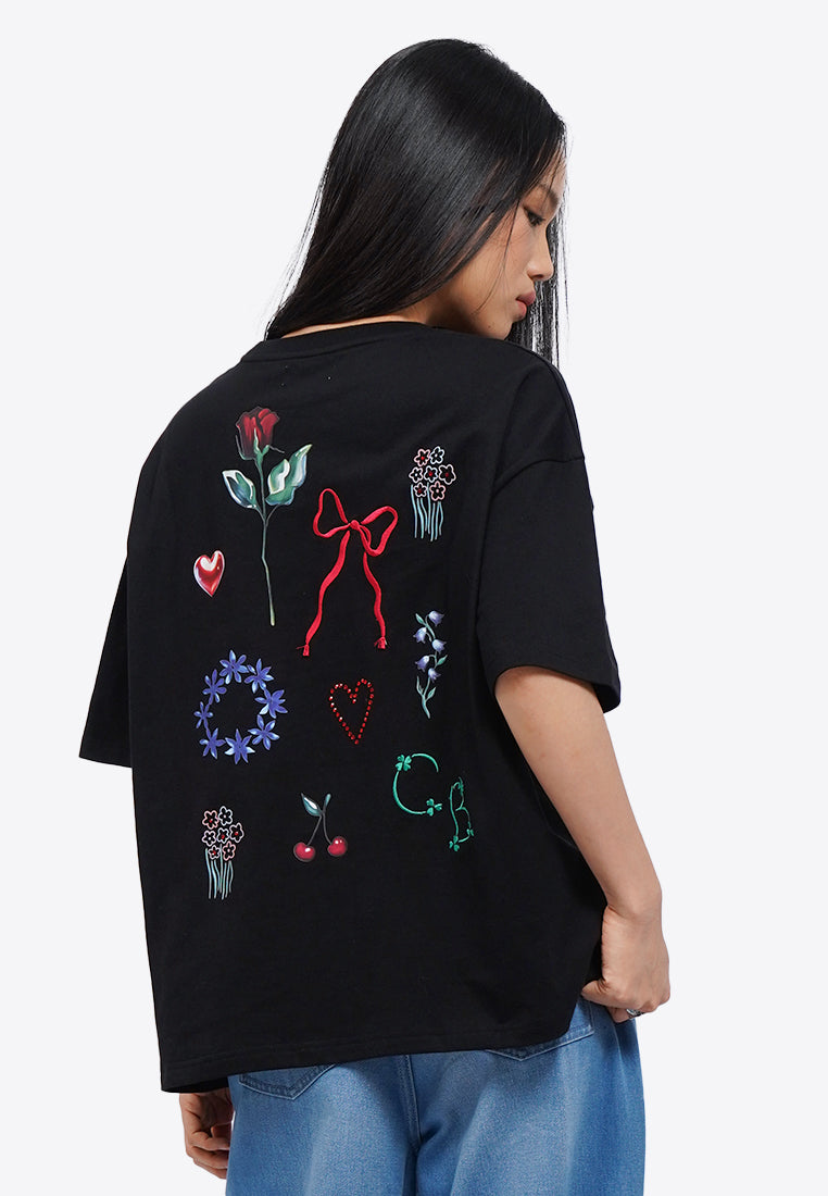 Mix-Printed Oversized T-Shirt