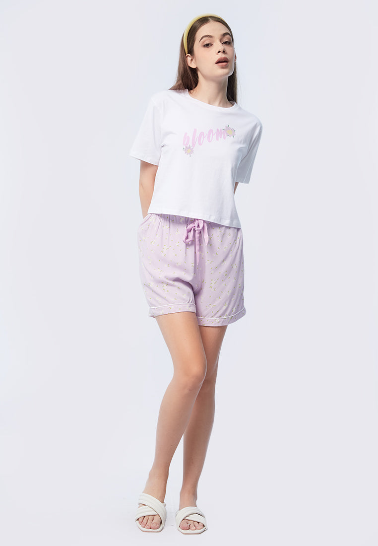 Graphic Short Sleeve Lounge Top