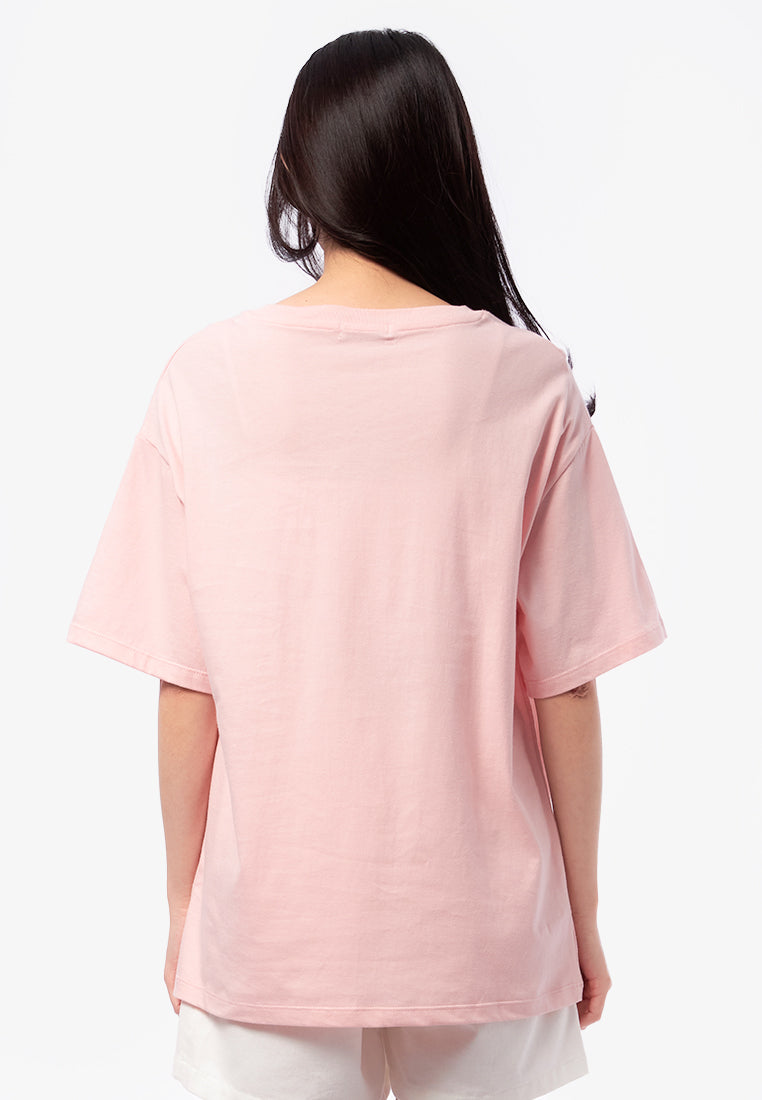 Oversized Short Sleeve Logo T-Shirt Pink