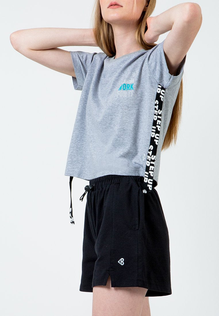 Crop Tee with Side Tape