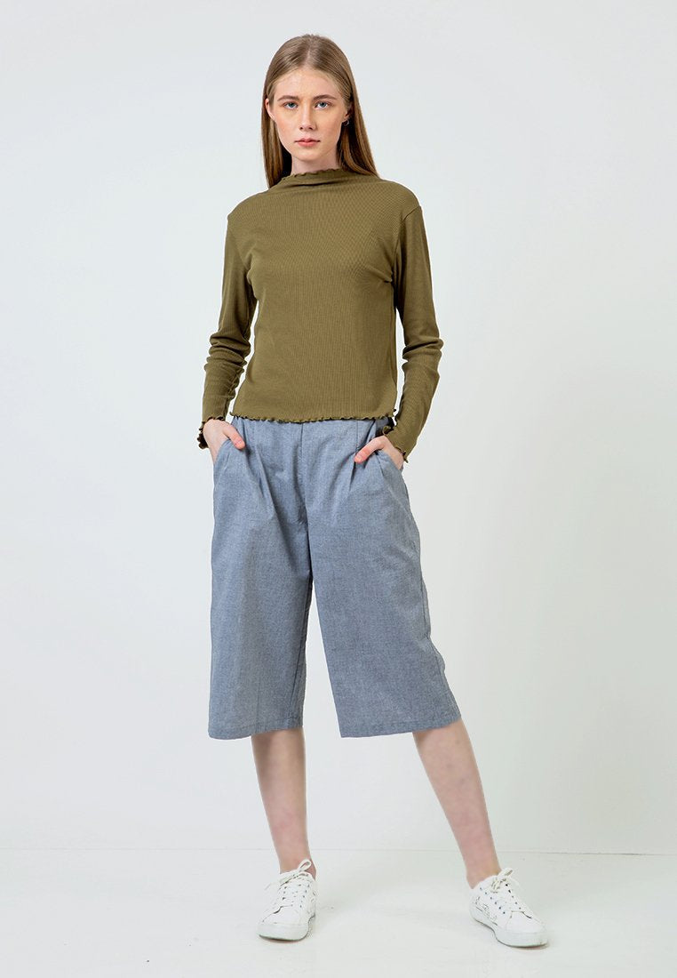 Olive Rib Long Sleeve T-Shirt