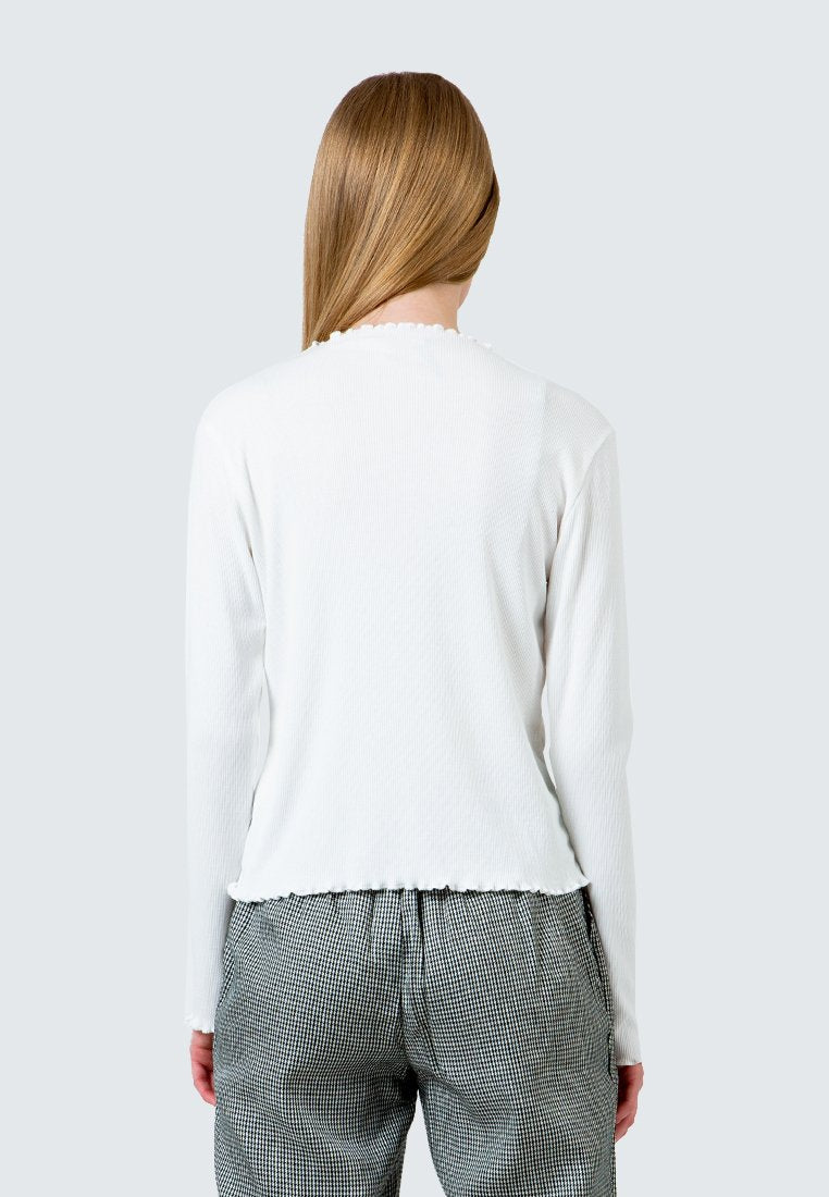 Off White Rib Long Sleeve T-Shirt