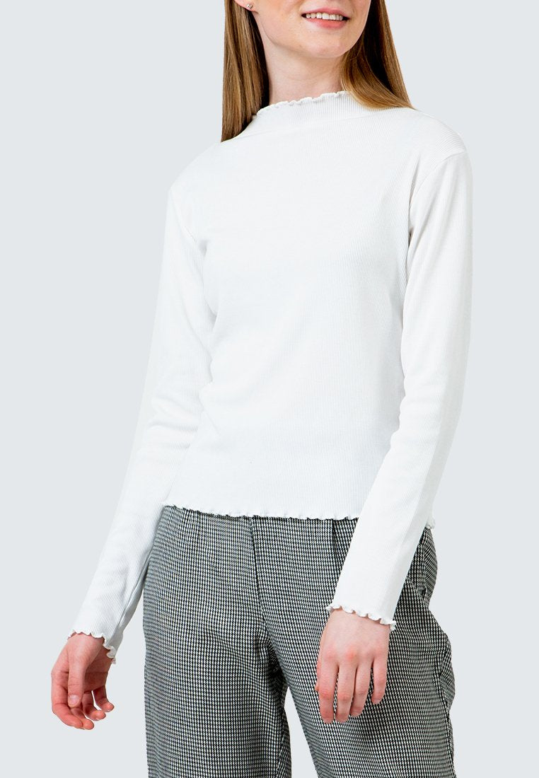 Off White Rib Long Sleeve T-Shirt