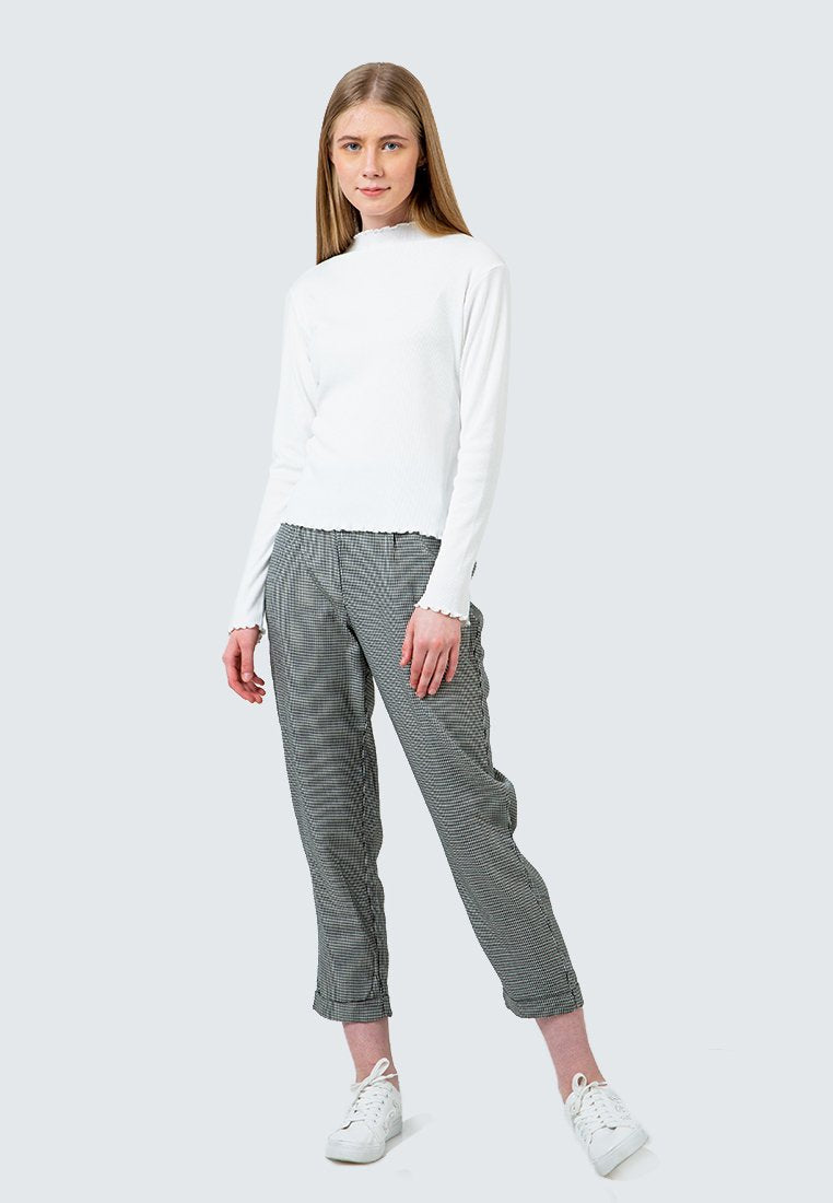 Off White Rib Long Sleeve T-Shirt