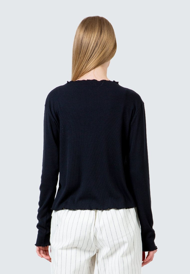 Black Rib Long Sleeve T-Shirt