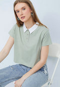 Contrast Collar Polo Shirt
