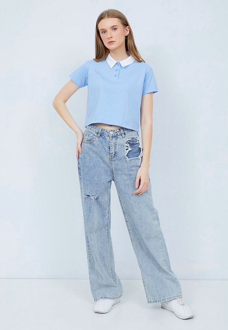 Contrast Collar Polo Shirt