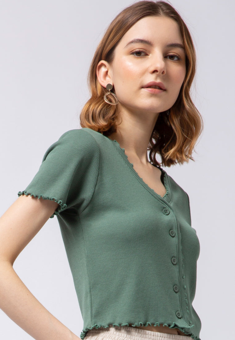 Button Up Short Sleeve Top