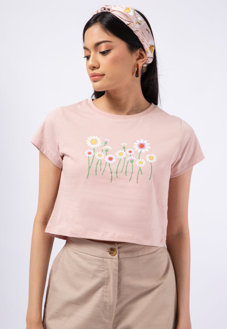 Graphic Short Sleeve Crop T-shirt