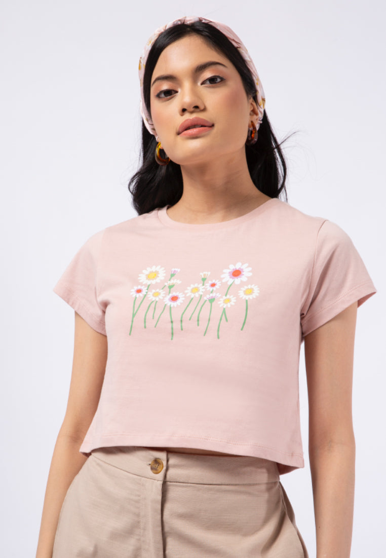 Graphic Short Sleeve Crop T-shirt