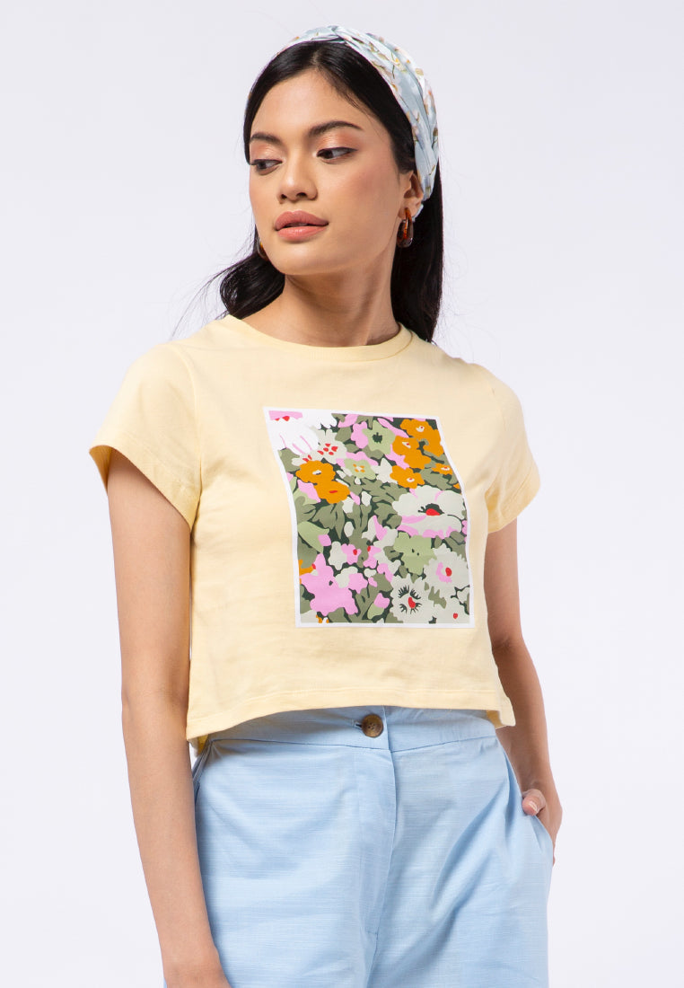 Graphic Short Sleeve Crop T-shirt