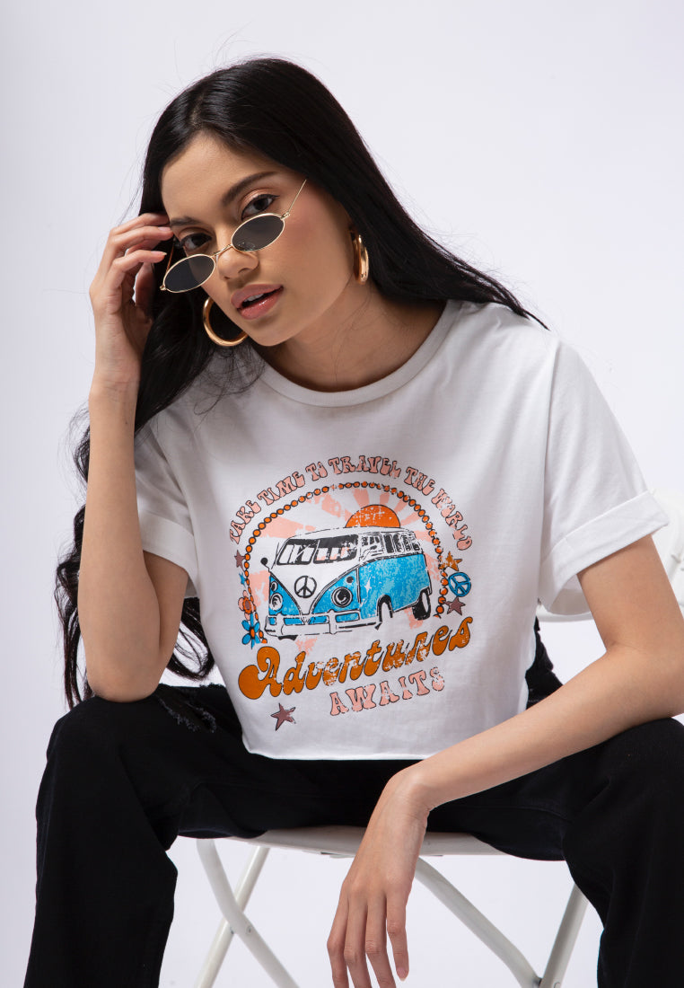 Graphic Loose Crop T-shirt