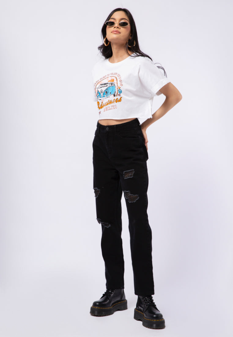 Graphic Loose Crop T-shirt