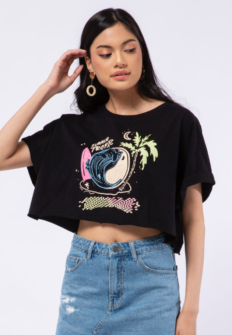 Graphic Loose Crop T-shirt