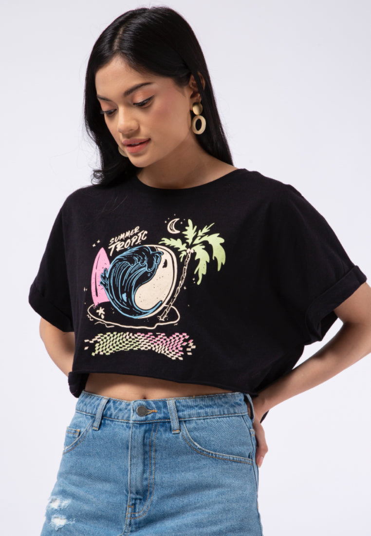 Graphic Loose Crop T-shirt