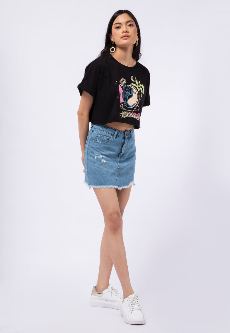 Graphic Loose Crop T-shirt