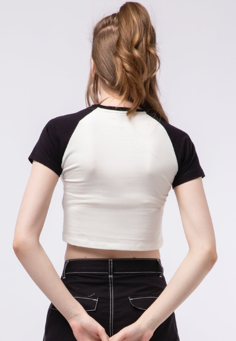 Raglan Sleeves Crop T-shirt