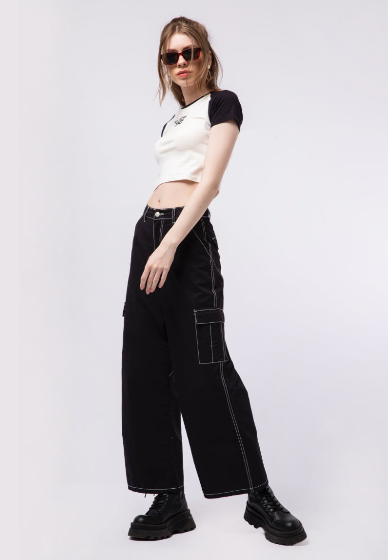Raglan Sleeves Crop T-shirt