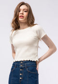 Waffle Fitted Short Sleeve Top