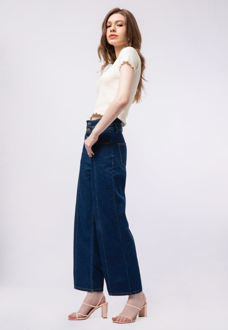 Waffle Fitted Short Sleeve Top