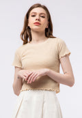 Waffle Fitted Short Sleeve Top