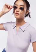 Zipped Polo Top